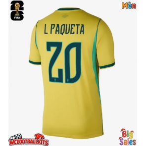 Brazil Lucas Paqueta #20 Replica Home Stadium Shirt World Cup 2026 Short Sleeve